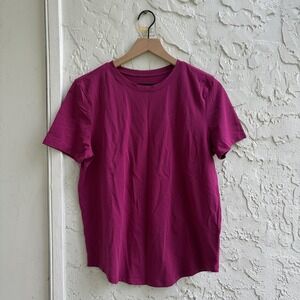 Lululemon Love Crew Womens 10 Magenta Purple Curve Hem Basic Stretch Tee T Shirt